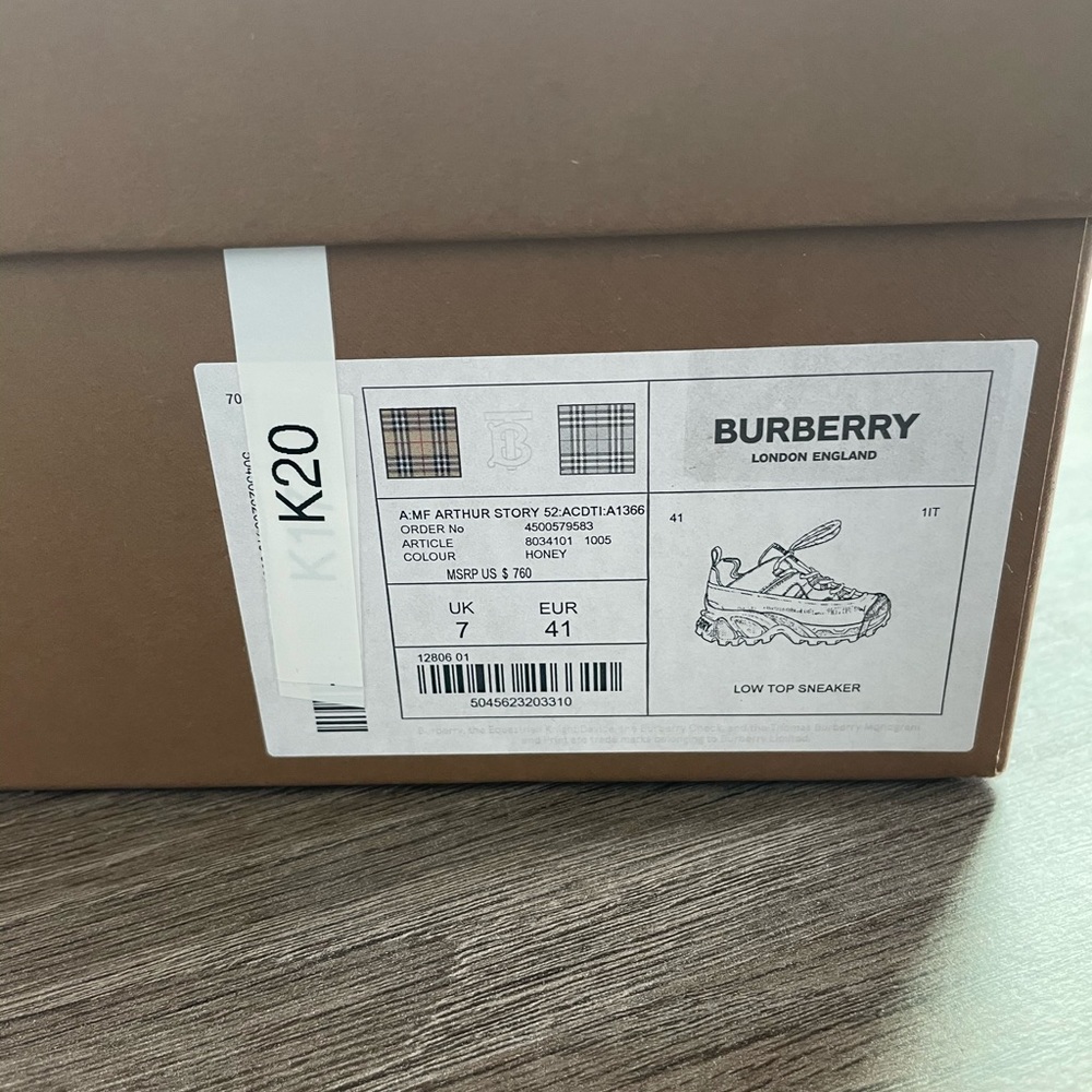 Men’s Burberry suede and leather Arthur sneakers - Picture 5 of 5